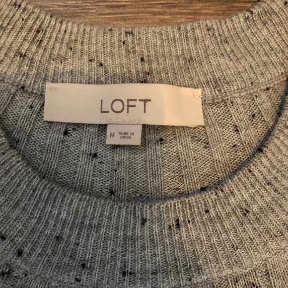 Loft Gray Wide Sleeve Sweater Size Medium - Picture 3 of 4